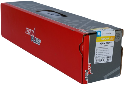 Dynaplus Holzbauschraube verzinkt Gegenkopf Teilgewinde + Schneidspitze Torx Tx30 6,0x200 80 | 50 Stück - 0286.01.51401