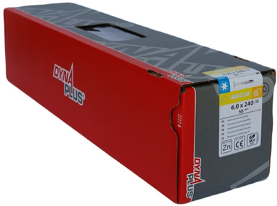 Dynaplus verzinkte Holzbauschraube Gegenkopf Teilgewinde + Schneidspitze Torx TX30 6,0x260 100 | 50 Stück - 0286.01.54001