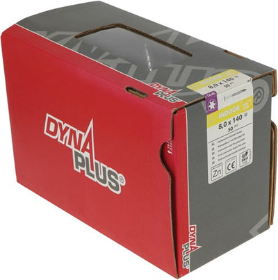 Dynaplus Holzbauschraube verzinkt Gegenkopf Teilgewinde + Schneidspitze Torx Tx40 8,0x140 70 | 50 Stück - 0286.01.63001