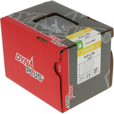 Dynaplus Holzbauschraube verzinkt Gegenkopf Vollgewinde + Schneidspitze Torx TX20 4,0x50 | 200 Stück - 0286.01.25901