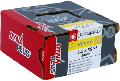 Dynaplus MDF-Schraube verzinkt Flachkopf Teilgewinde-75° Torx TX15 3,5x35 20 | 200 Stück - 0287.01.17401