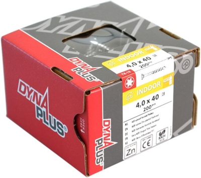 Dynaplus MDF-Schraube verzinkt Flachkopf Teilgewinde-75° Torx TX15 3,5x40 22 | 200 Stück - 0287.01.17601