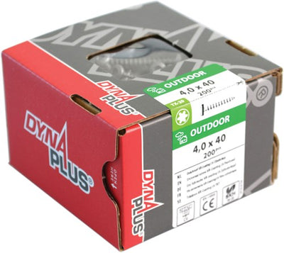 Dynaplus Uni-Schraube Ar-Beschichtung Zylinderkopf Vollgewinde Torx TX20 4,0x25 | 200 Stück - 0282.08.25101