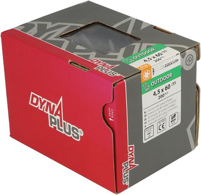 Dynaplus Uni-Schraube Spanplattenschraube Ar-Beschichtung Flachkopf Teilgewinde Torx Tx25 4,5x60 35 | 200 Stück - 0281.08.34001