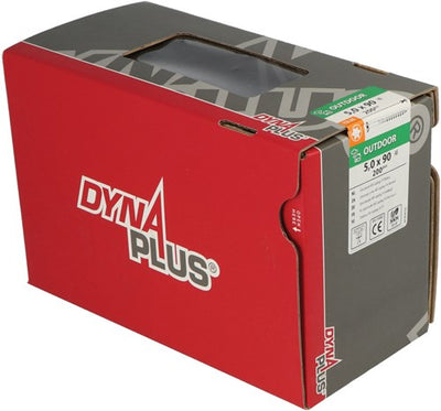 Dynaplus Uni-Schraube Spanplattenschraube Ar-Beschichtung Flachkopf Teilgewinde Torx Tx25 5,0x90 45 | 200 Stück - 0281.08.42501