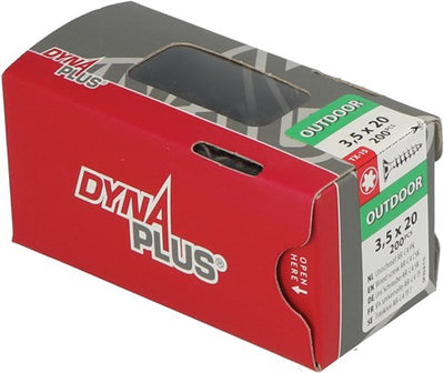 Dynaplus Uni-Schraube Spanplattenschraube Ar-Beschichtung Flachkopf Vollgewinde Torx Tx15 3,5x20 | 200 Stück - 0281.08.17001