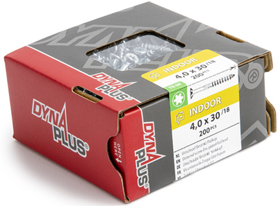 Dynaplus Unischraube Spanplattenschraube verzinkt Flachkopf Teilgewinde Torx TX20 ​​4,0x30 18 | 200 Stück - 0281.01.25202
