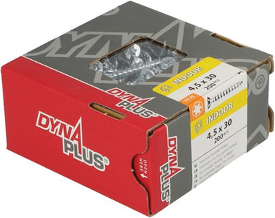 Dynaplus Unischraube Spanplattenschraube verzinkt Flachkopf Vollgewinde Torx TX25 4,5x30 | 200 Stück - 0281.01.33201