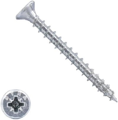 Dynaplus Uni Screw Spanplattenschraube VZ (verzinkt) PK (Flachkopf) PZ3 6,0x50 | 100 Stück - 0280.01.49901