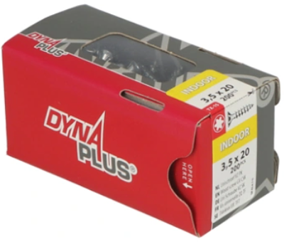 Dynaplus Uni Screw Spanplattenschraube VZ (verzinkt) PK (Flachkopf) Torx Tx15 3,5x20 | 200 Stück - 0281.01.17001