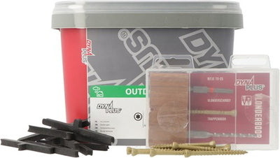 Dynaplus Terrassenbausatz Terrassenschraube | 300 Stück+T-Stück | 150 Teile+Bohrer | 1 Stück+Bit | 1 Stück - 0289.13.90001