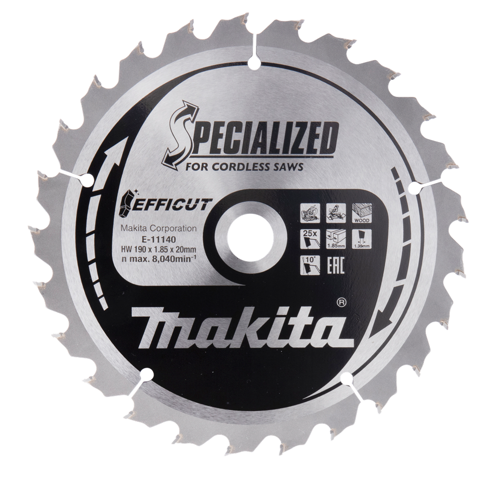 Makita Zubehör Kappsägeblatt Holz | Wirkung 190x20x1,85 25t 10g - e-11140 e-11140