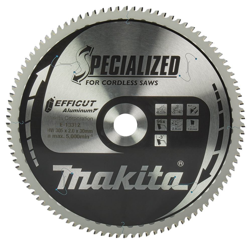 Makita Zubehör Kappsägeblatt Aluminium | Wirkung 305x30x2,0 96t -3g - e-13312 e-13312