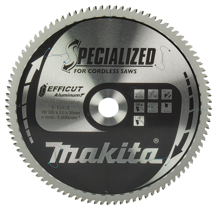 Makita Zubehör Kappsägeblatt Aluminium | Wirkung 305x30x2,0 96t -3g - e-13312 e-13312