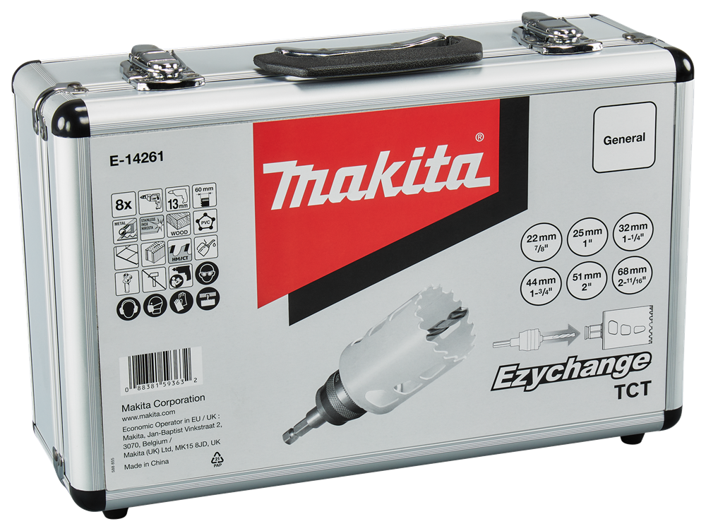 Makita Zubehör Lochsägen-Set 8-teilig Holz Metall Stein – E-14261 E-14261
