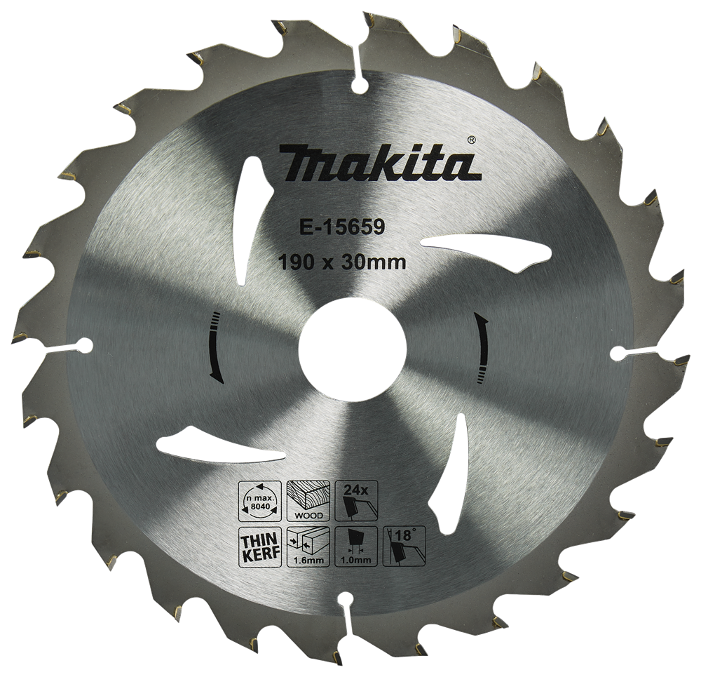 Makita Zubehör Kreissägeblatt Holz | 190x30x1,6 24t 18g - e-15659 - e-15659