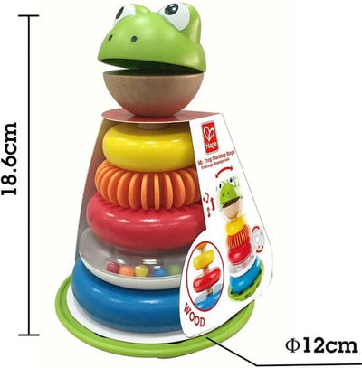 Hape stapelbarer Frosch – Holzstapelringe, Kleinkindspielzeug ab 12 Monaten