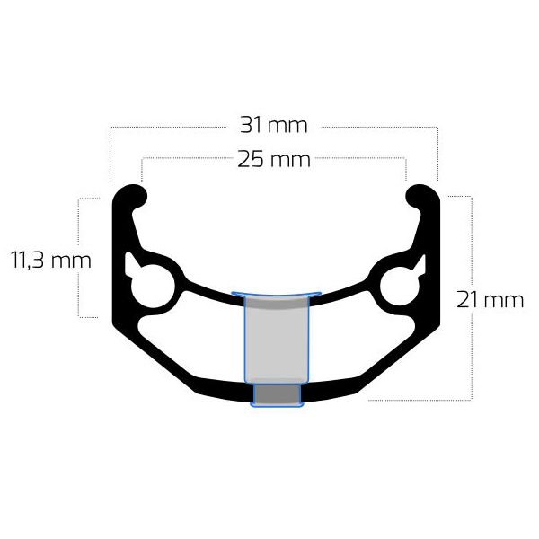 Ryde Relg Zac Bull 28 29 622 x 25C Aluminium 36 Löcher 14 g schwarz geschärft
