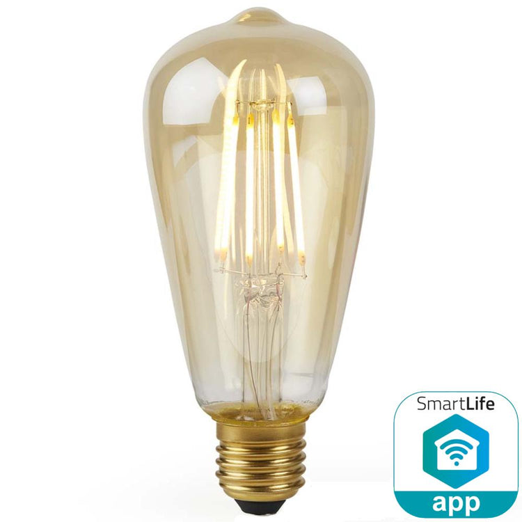 Nedis Wifilf10GDST64 Wi-Fi LED-Lampe mit Filament E27 ST64 5 W 500 LM