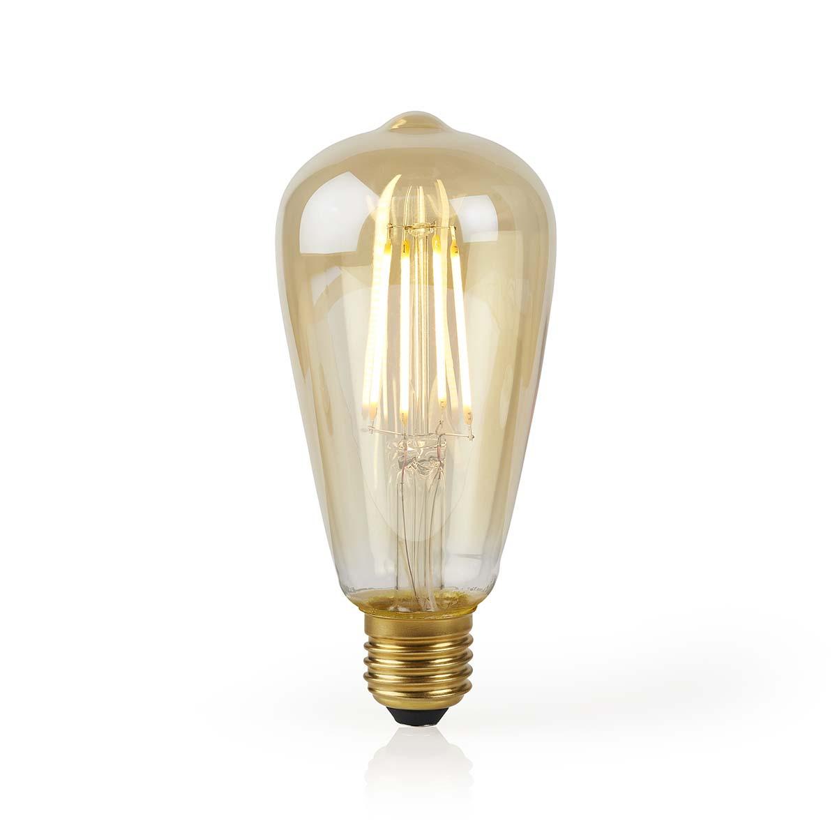Nedis Wifilf10GDST64 Wi-Fi LED-Lampe mit Filament E27 ST64 5 W 500 LM