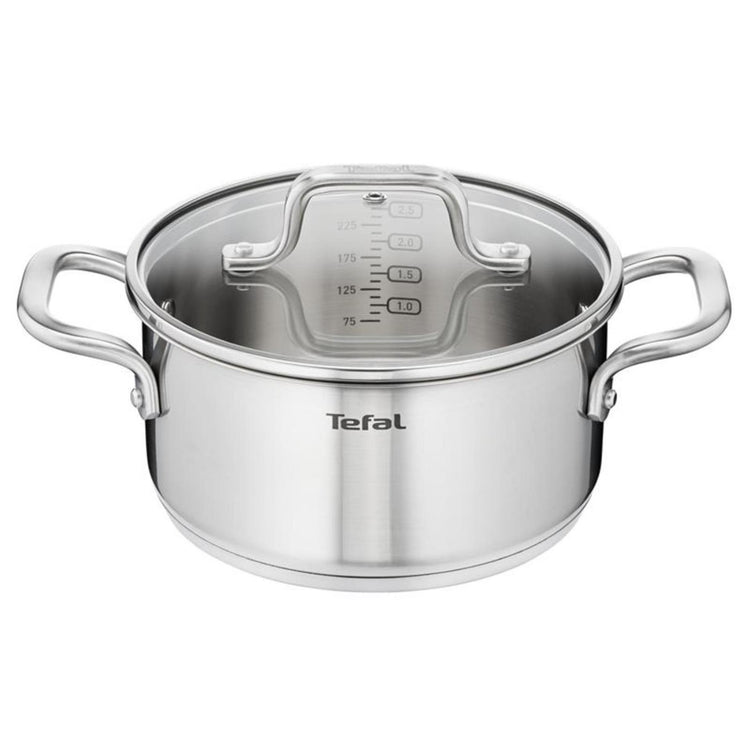 Tefal Cookware Tefal Virtuoso Topf + Glasdeckel 24 cm Silber