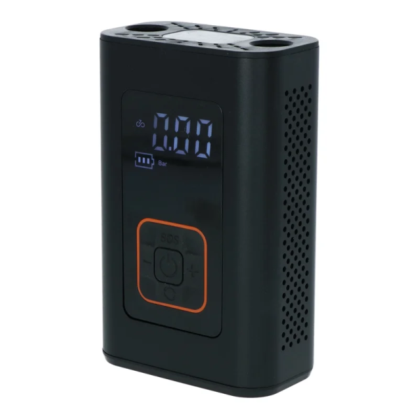 Carpoint mobiler Kompressor kompakt – USB-C wiederaufladbar – 7,4 V 60 W – einstellbare Spannung – bis zu maximal 150 psi oder 10,3 bar – Taschenlampe, Notlampen-Powerbank