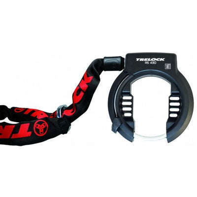 Trelock Ringslot Set Rs 430 einschließlich ZR 355 Inpeste -Kette (100 cm) - Schwarzrot
