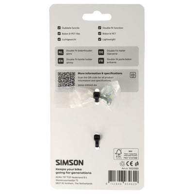 Simson Double Fit Flasche und Flaschenhalter glänzend schwarz