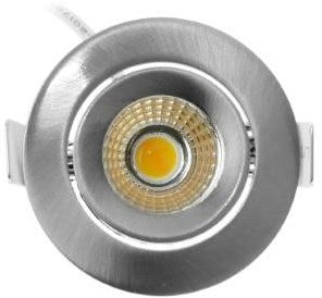 Ecodim LED-Einbaustrahler 5 W 2700 K 62 mm 60° rund verstellbar geschliffener Stahl – led4840