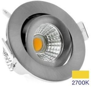 Ecodim LED-Einbaustrahler 5 W 2700 K 62 mm 60° rund verstellbar geschliffener Stahl – led4840