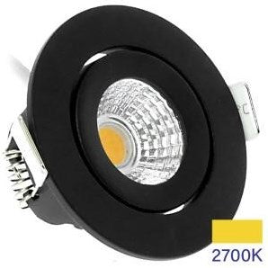 Ecodim LED-Einbaustrahler 5W 2700K 62mm 60° rund verstellbar schwarz - LED4835