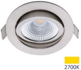 Ecodim LED-Einbaustrahler 5 W 2700 K 85 mm 60° rund verstellbar geschliffener Stahl – led4820