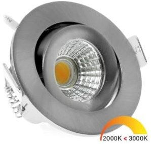 Ecodim LED-Einbaustrahler 5W dimtowarm 62mm 36° rund verstellbar geschliffener Stahl - LED4740
