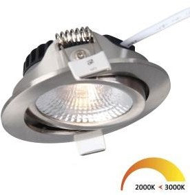 Ecodim LED-Einbaustrahler 5W dimtowarm 85mm 36° rund verstellbar geschliffener Stahl - LED4720