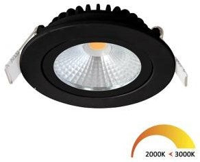 Ecodim LED-Einbaustrahler 5W dimtowarm 85mm 36° rund verstellbar schwarz - LED4710