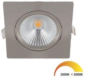 Ecodim LED-Einbaustrahler 5W dimtowarm 85mm 36° quadratisch verstellbar geschliffener Stahl - led4770