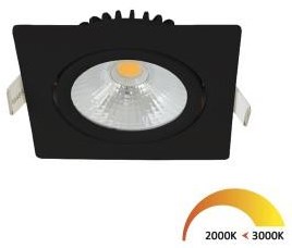 Ecodim LED-Einbaustrahler 5W dimtowarm 85mm 36° quadratisch verstellbar schwarz - LED4760