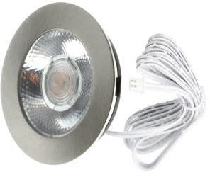 Enzo Ecodim LED-Möbelstrahler 3 W 2700 K 62 mm runder geschliffener Stahl – led4910