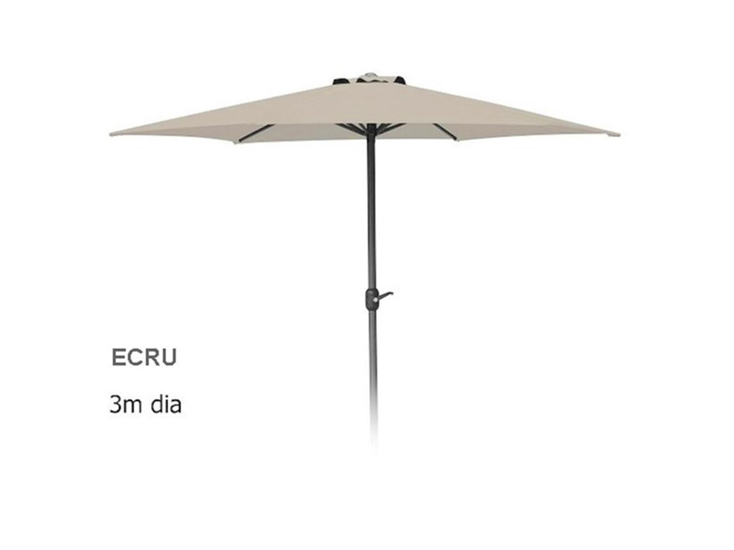 Pro Gartenschirm 3 Meter mit Drehmechanismus Ecru
