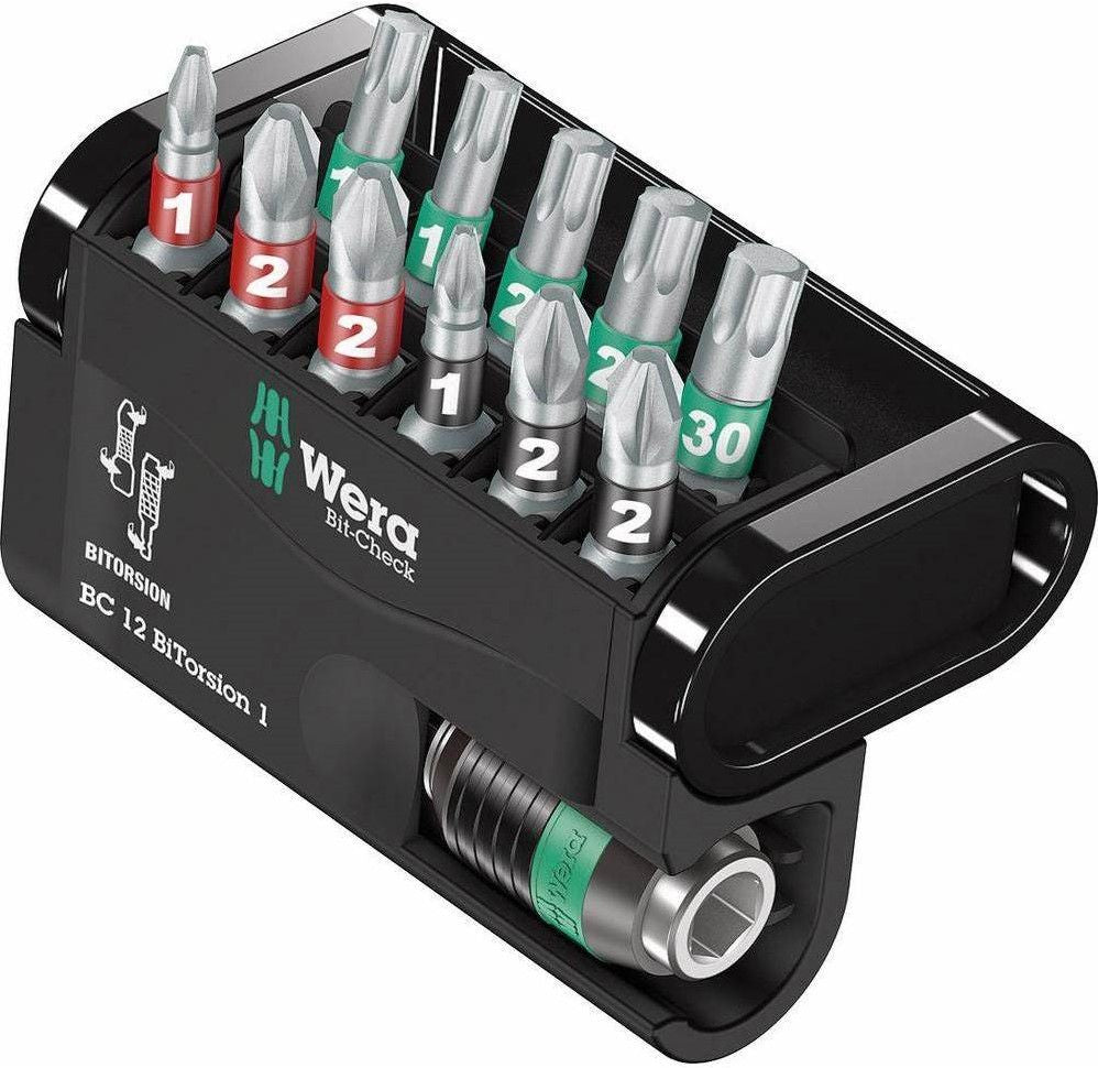 Wera 05136385001 12-teiliges Bit-Check Bitorsion 1 Bit-Set in Kassette – 05136385001