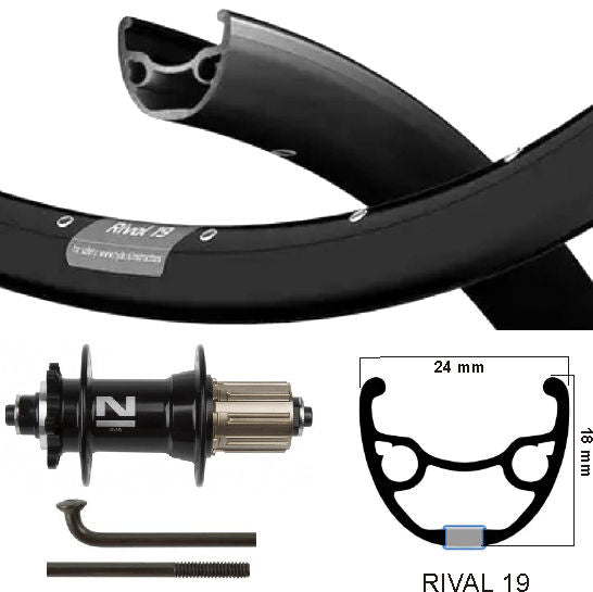 KGS Hinterrad 28 29 Zoll 622 schwarze Rand und Spaak-Scheibe 8-11 Geschwindigkeit