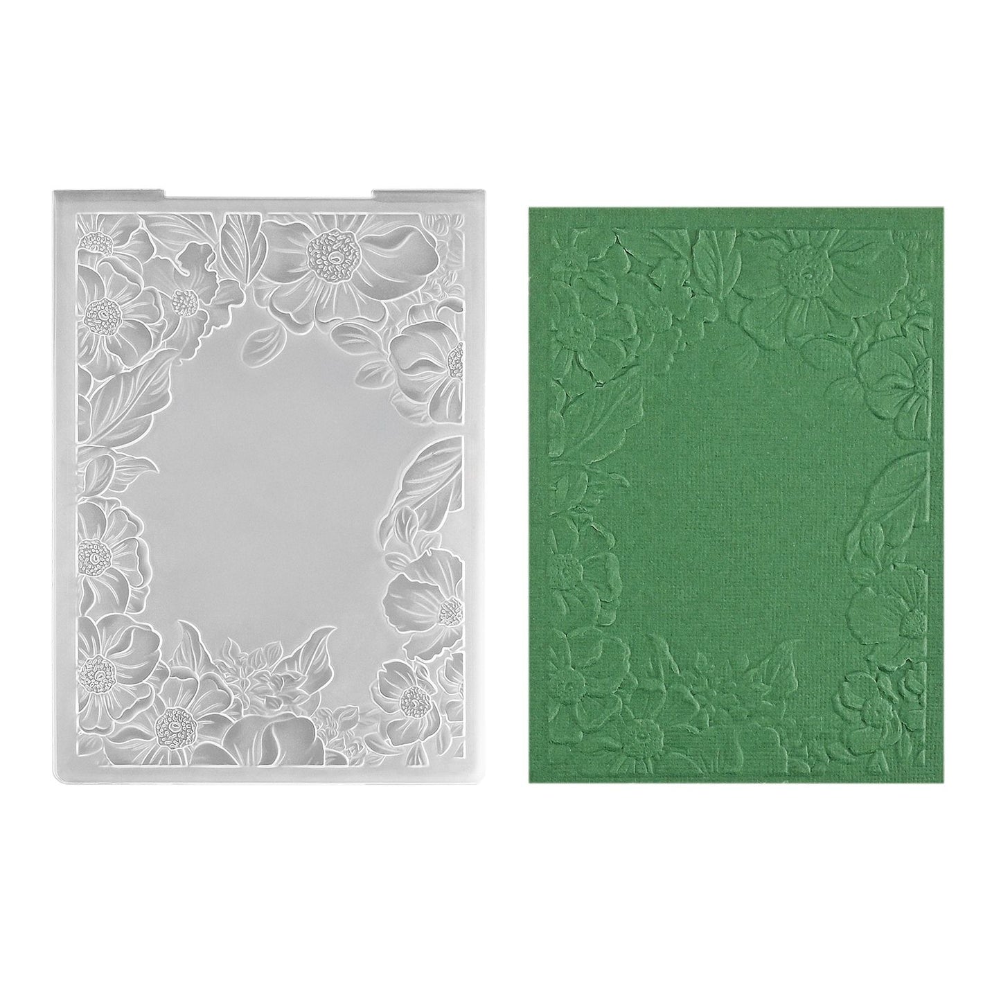 Nellies Wahl • 3D-Prägefolder mit Blumenrahmen, 10,6 x 15 cm
