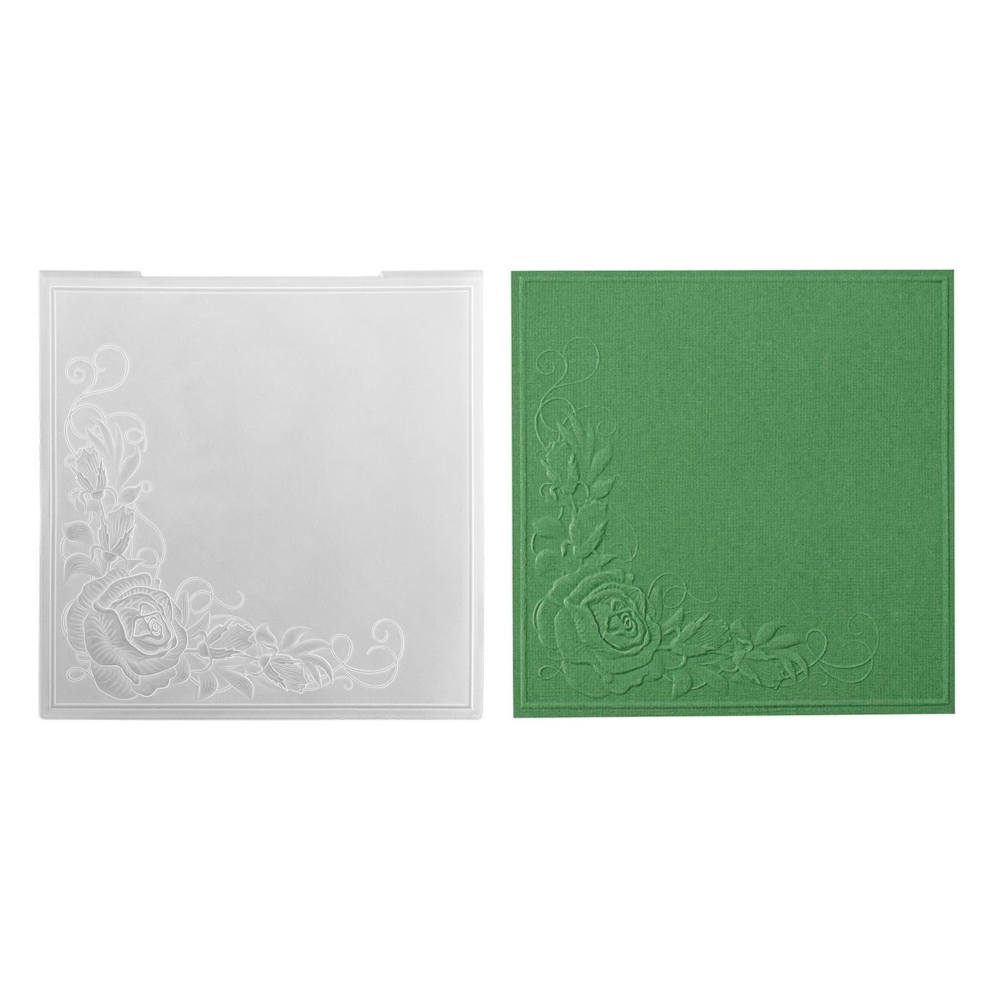 Nellies Wahl • 3D-Prägefolder Eckrosen 15x15cm
