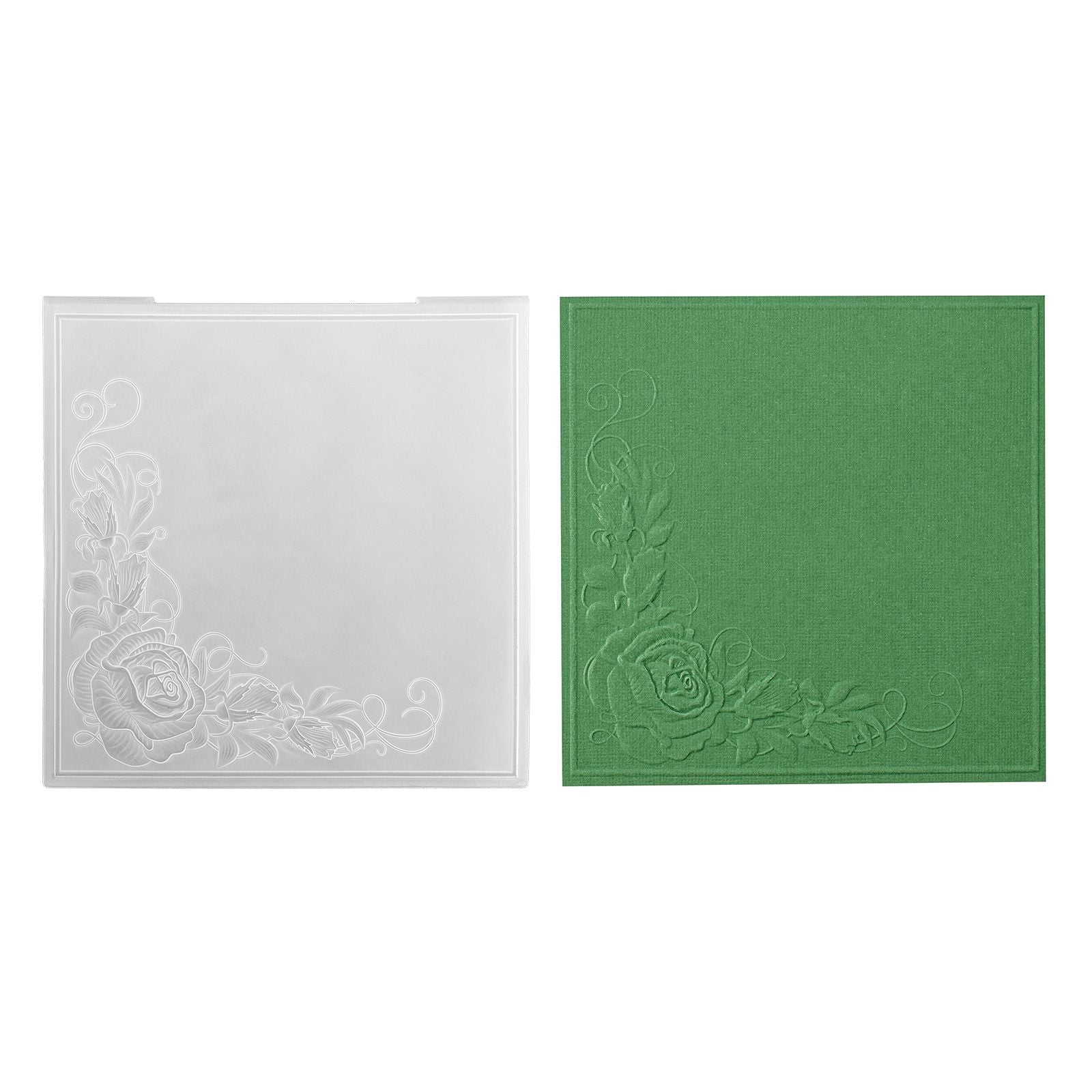 Nellies Wahl • 3D-Prägefolder Eckrosen 15x15cm