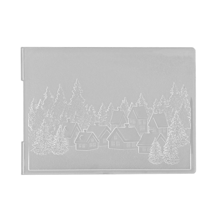 Nellies Wahl • 3D-Prägefolder Landschaft verschneites Dorf 10,5x14,8cm