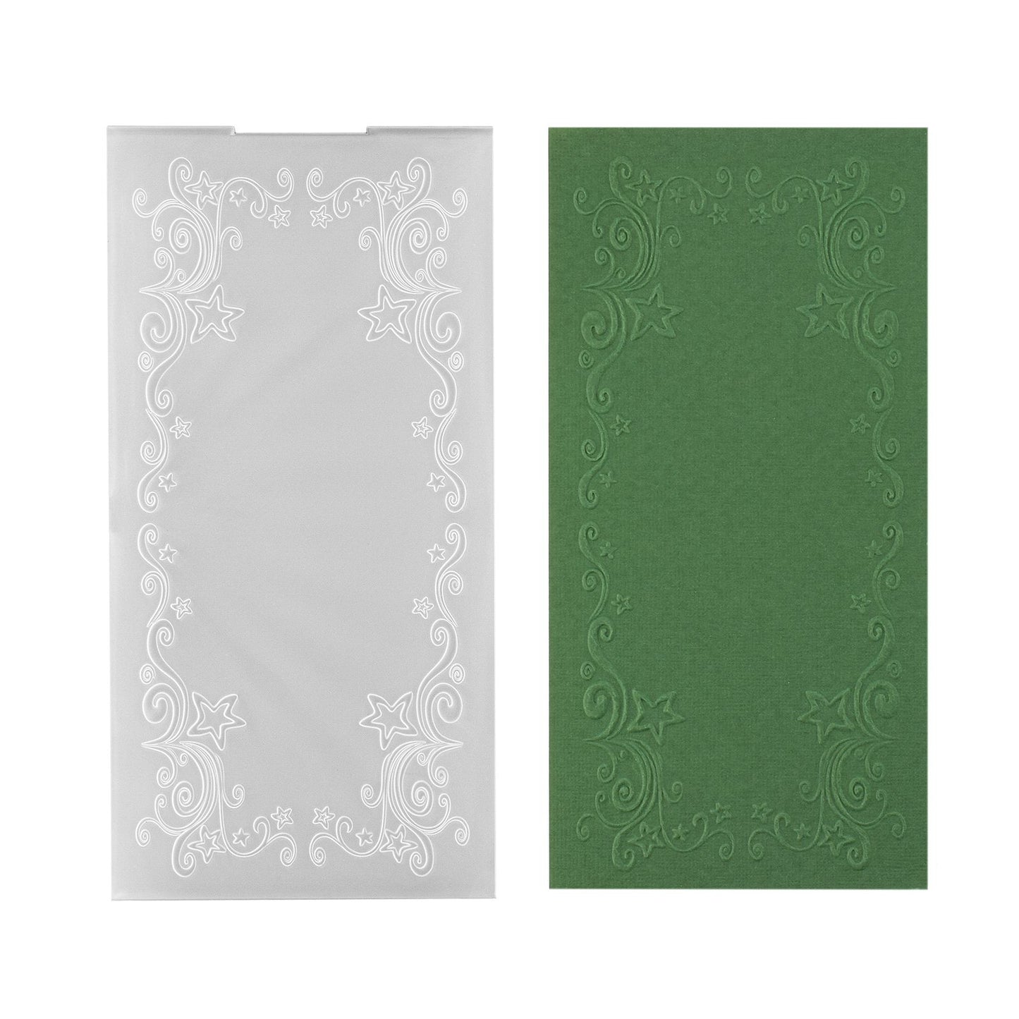 Nellies Wahl • 3D-Prägefolder mit gewelltem Sternenrahmen, 10,5 x 21 cm