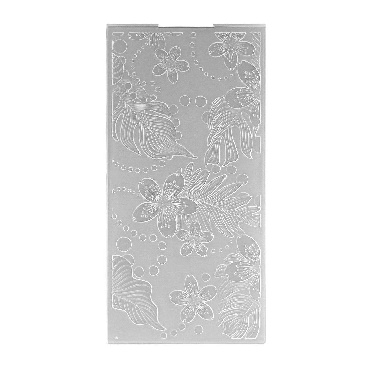 Nellies Wahl • 3D-Prägefolder Hintergrundblätter und Blumen 10,5 x 20,5 cm