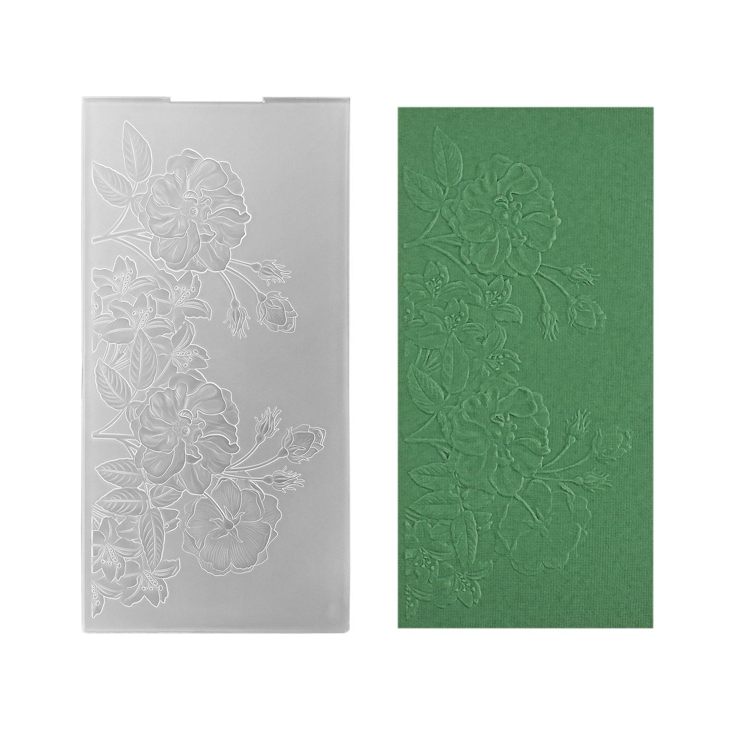 Nellies Wahl • 3D-Prägefolder Hintergrund Wildrosen 10,5x20,5cm