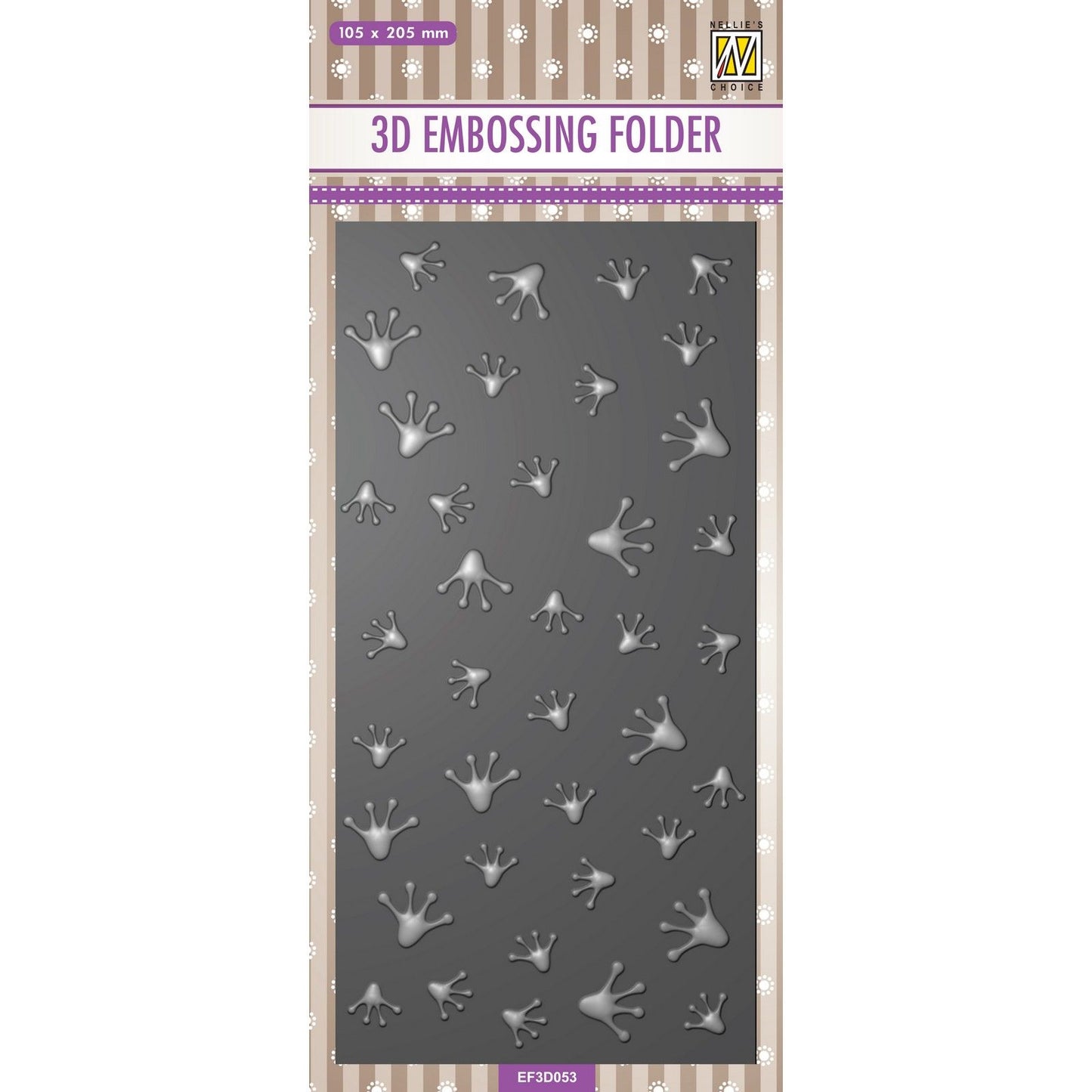 Nellies Wahl • 3D-Prägefolder Hintergrund-Froschdruck 10,5 x 20,5 cm