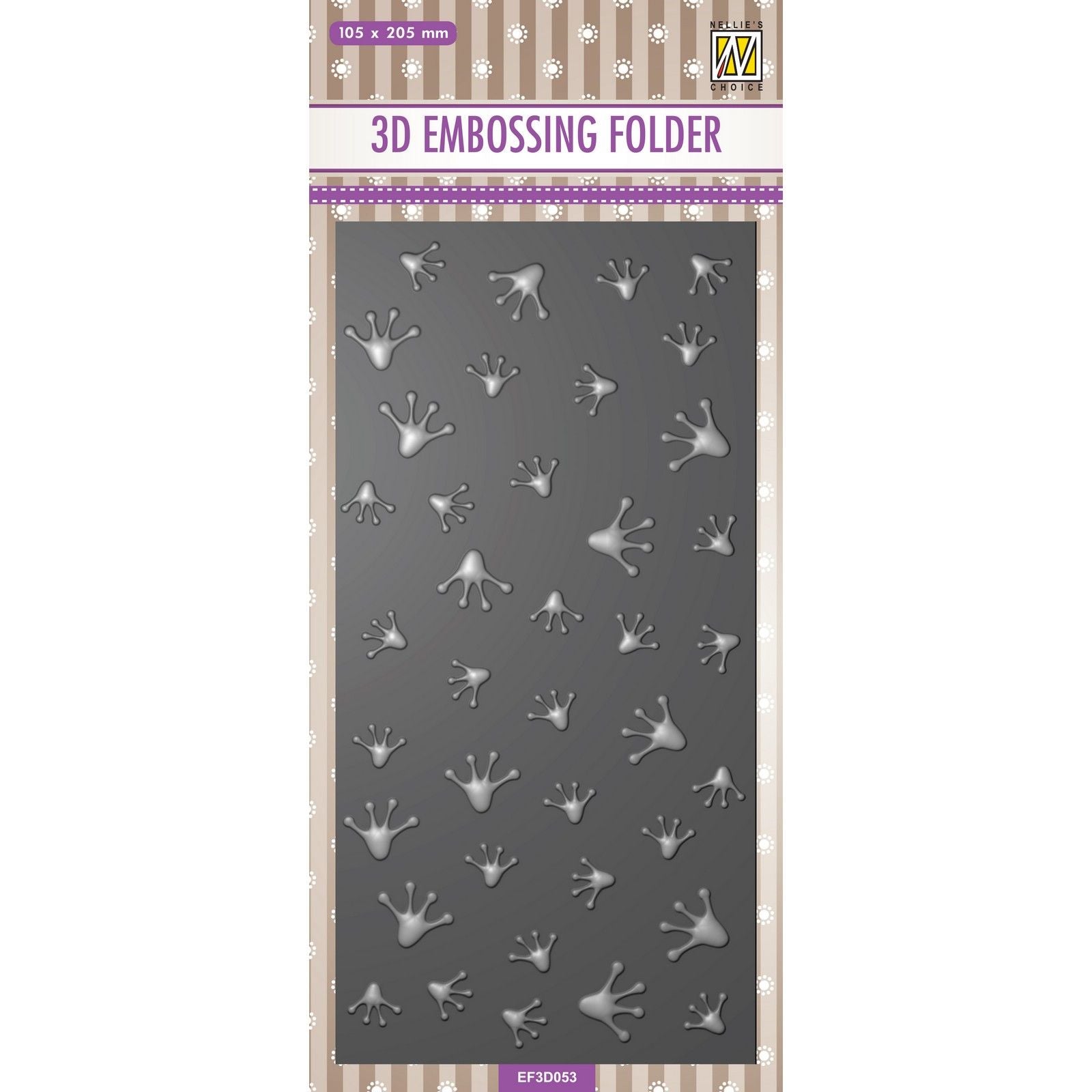Nellies Wahl • 3D-Prägefolder Hintergrund-Froschdruck 10,5 x 20,5 cm
